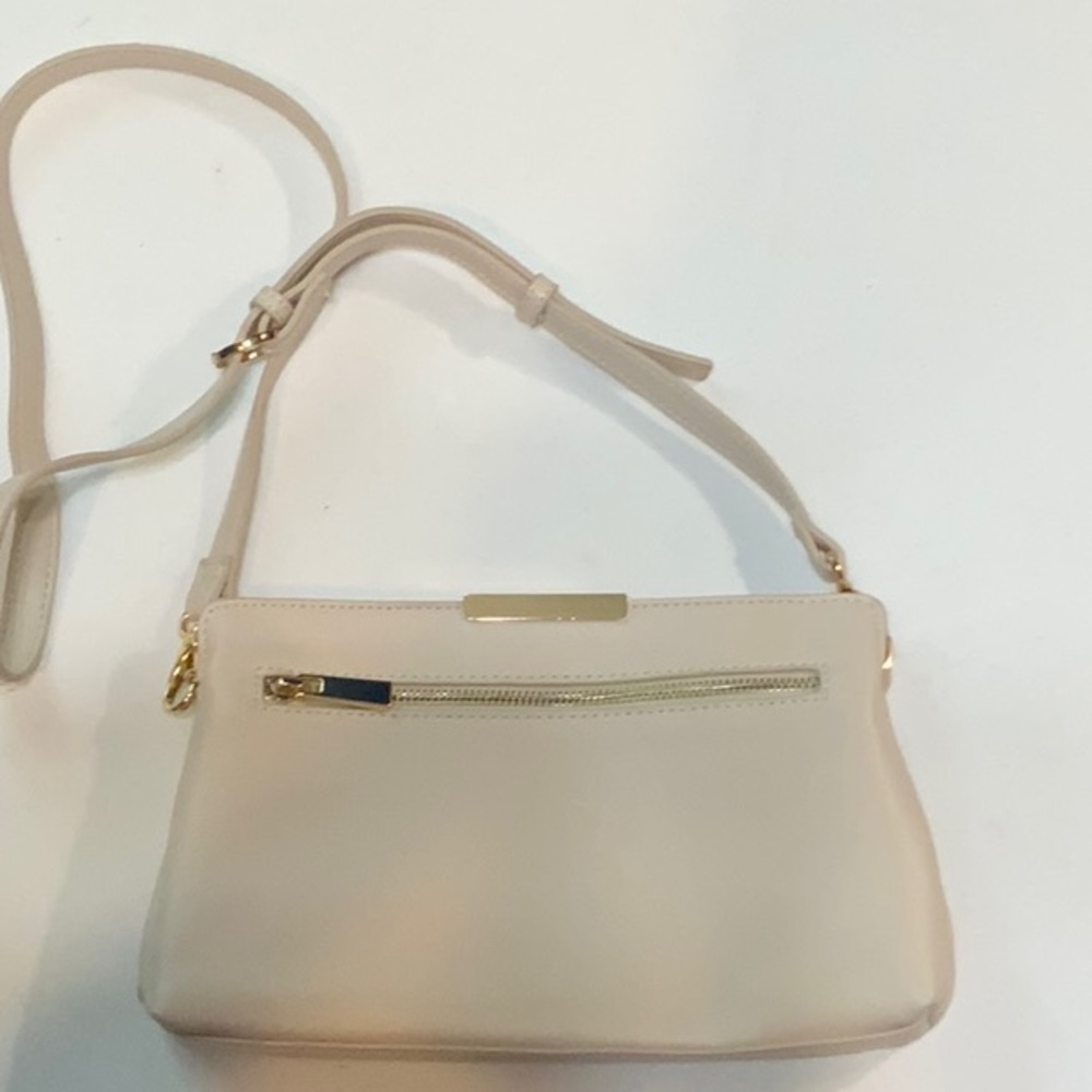 Cream Crossbody Bag with Gold-Tone Hardware